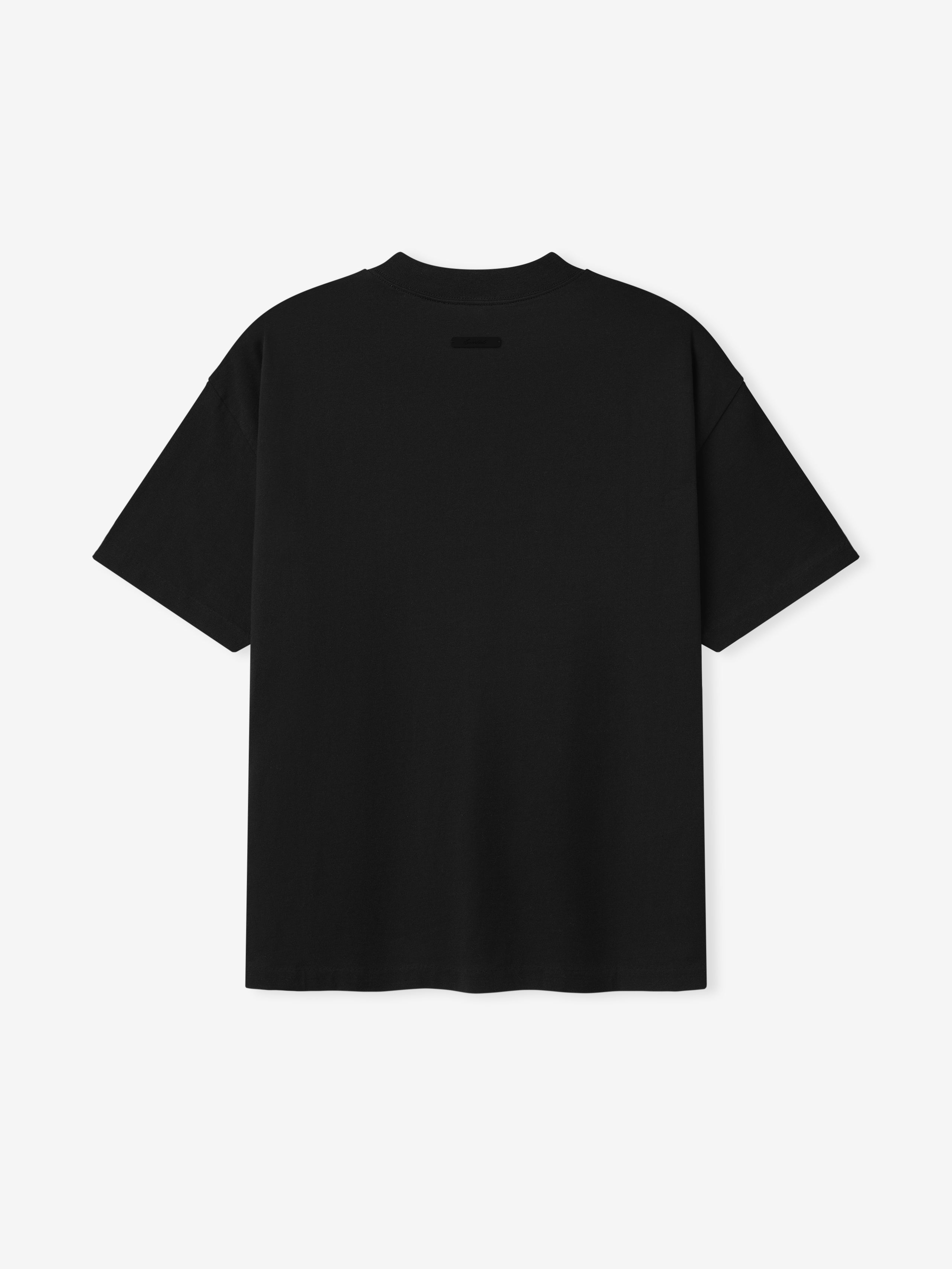 Black t-shirt on a white background