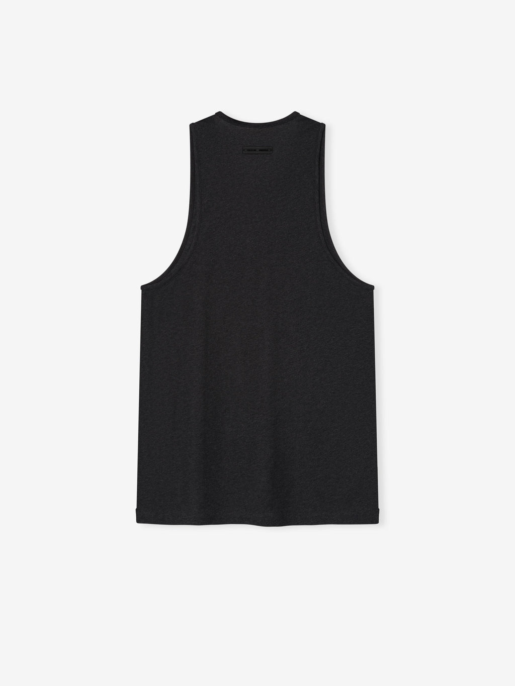 Back view of vintage black Embroidered Essential Tank focusing on clean silhouette and subtle neckline detail, gallery image 0