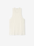 Ivory Embroidered Essential Tank with minimal logo detail near hem, front flat lay, gallery image zero file name 125HO254232F