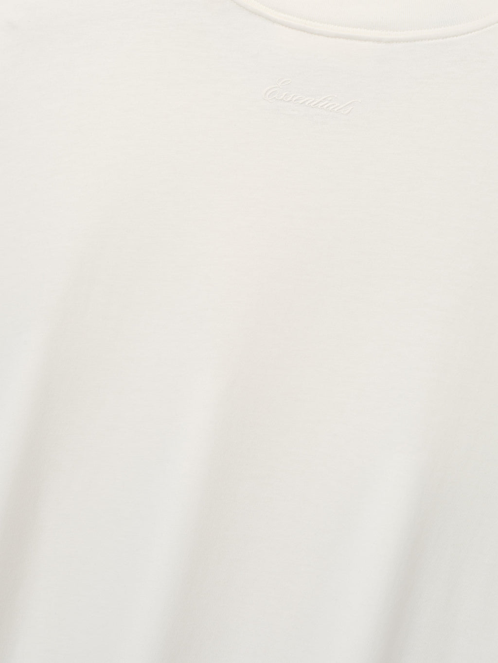 Plain white t-shirt with a round neckline