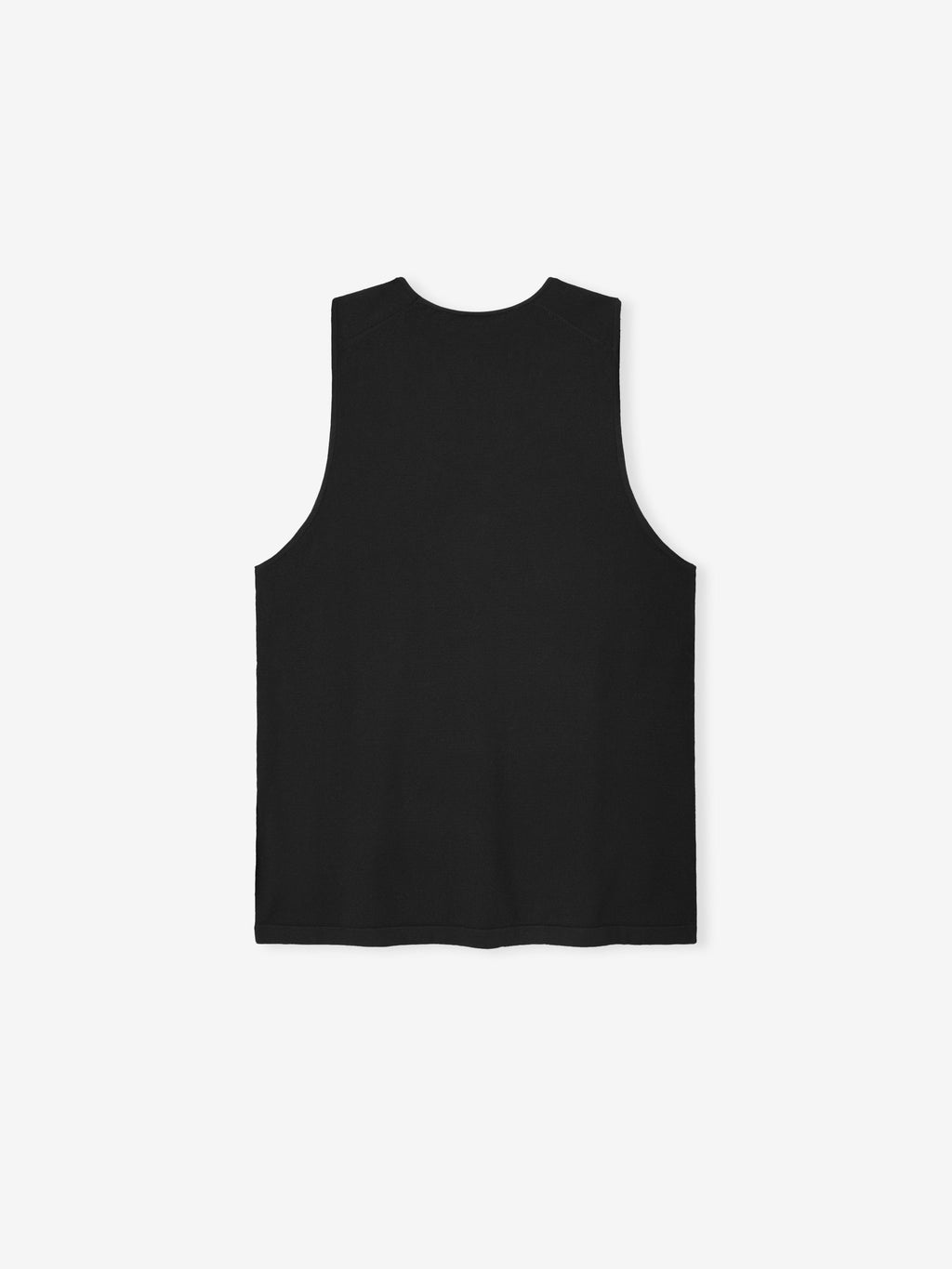 black knit tank top for women with classic relaxed fit and U-neckline in soft jersey knit fabric
