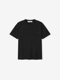 black heavyweight cotton jersey classic fit short sleeve tee with tonal puff-printed Essentials logo on chest