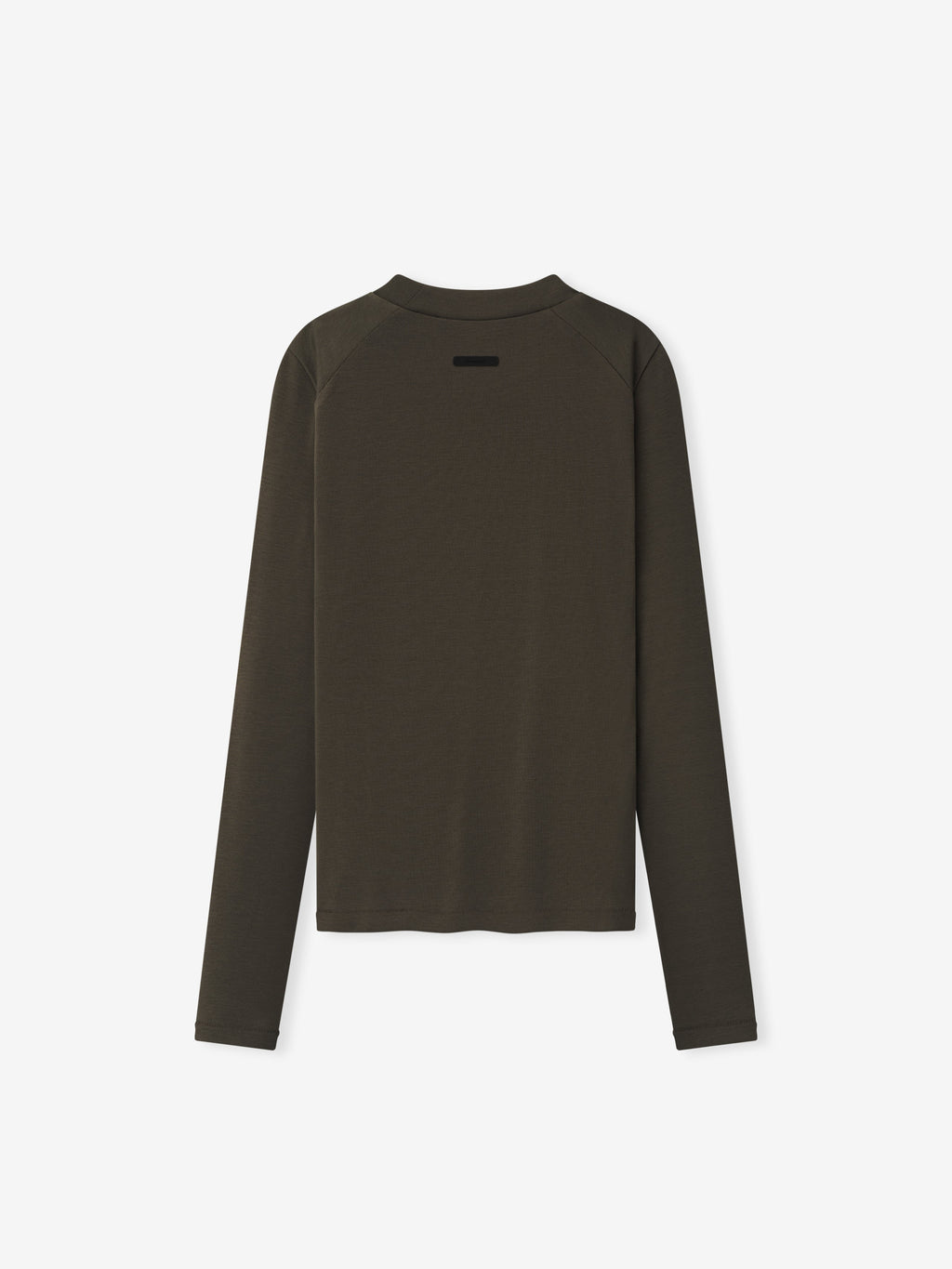 Dark brown long-sleeve top on a white background