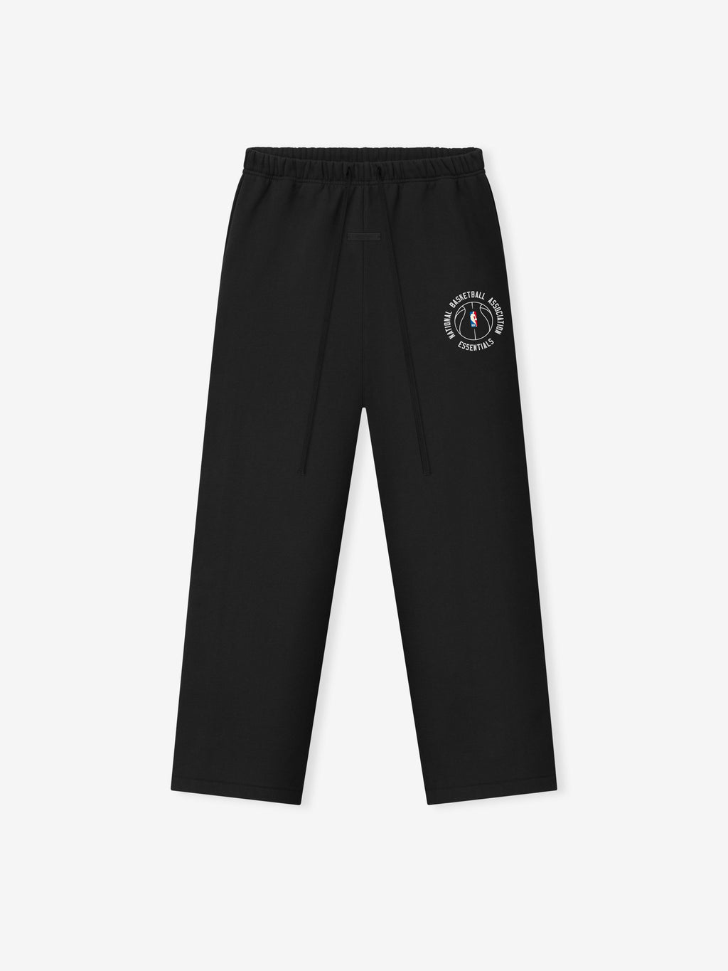 black heavyweight cotton fleece tearaway sweatpant with relaxed straight leg and NBA x Barkley Hendricks round logo on thigh