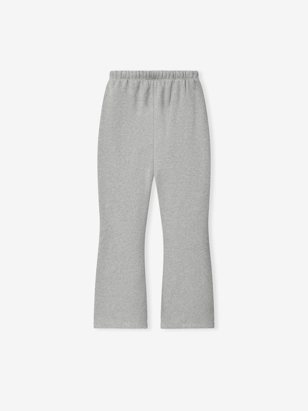 women's light gray flare sweatpants with relaxed fit and elastic waistband made from thick core fleece fabric