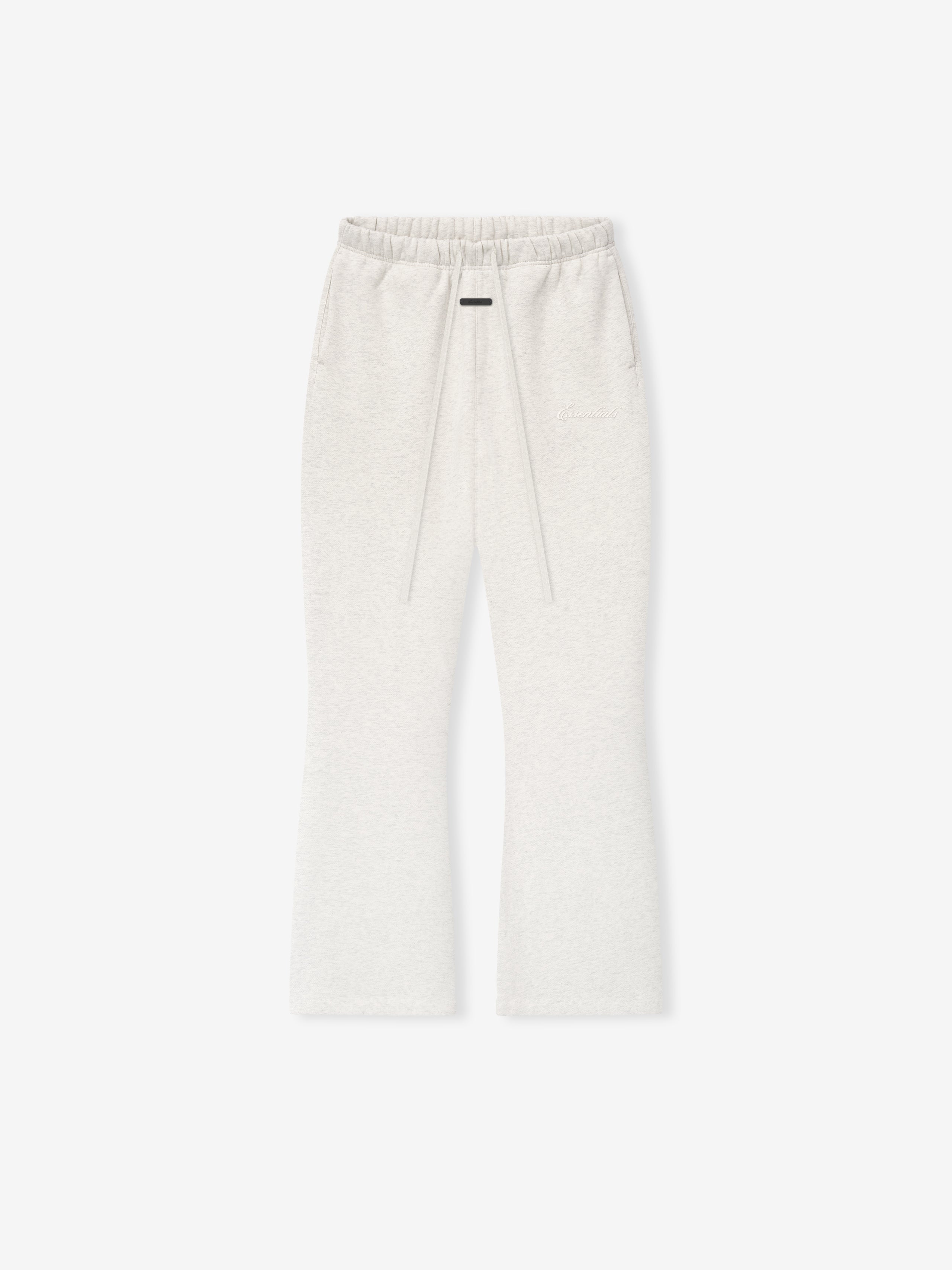 off-white women's relaxed fit flare sweatpants with elastic waistband and drawstring in core fleece fabric