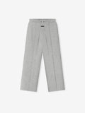 light grey women's relaxed lounge sweatpants in soft jersey knit with oversized fit and drawstring waistband