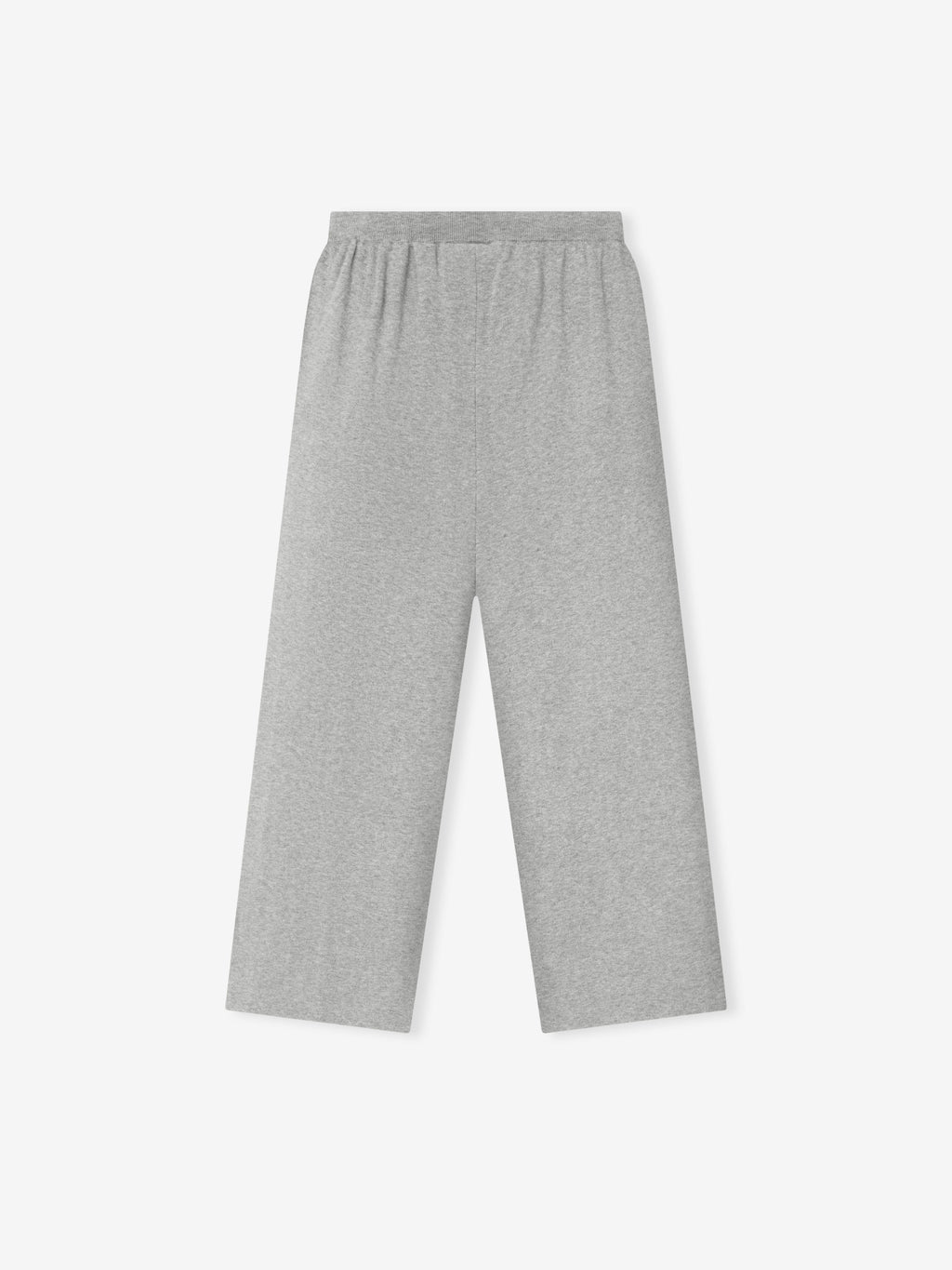 light grey women's lounge sweatpants in soft jersey knit with relaxed fit and elastic waistband