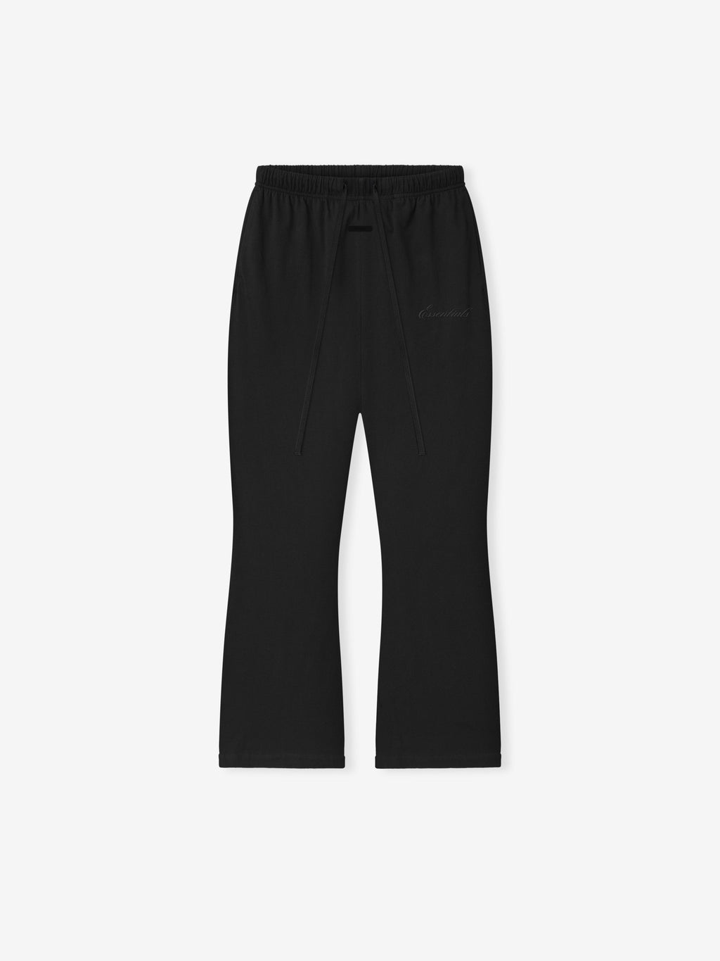 black women's lightweight cotton jersey sweatpants with relaxed fit and flared leg design