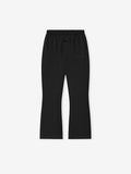 black women's lightweight cotton jersey sweatpants with relaxed fit and flared leg design