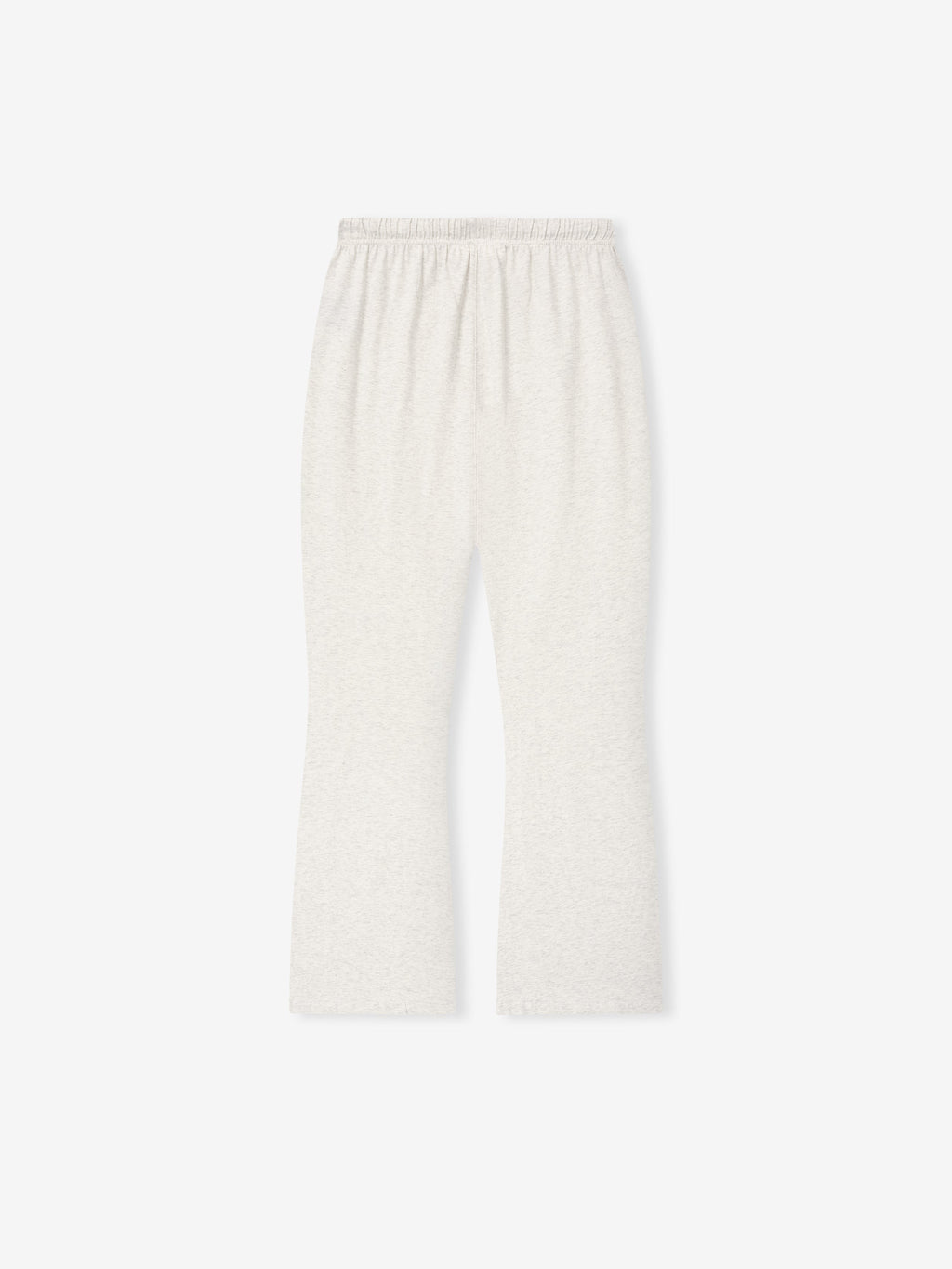 lightweight women's cotton jersey sweatpants in relaxed fit with subtle flare and elastic waistband in light beige
