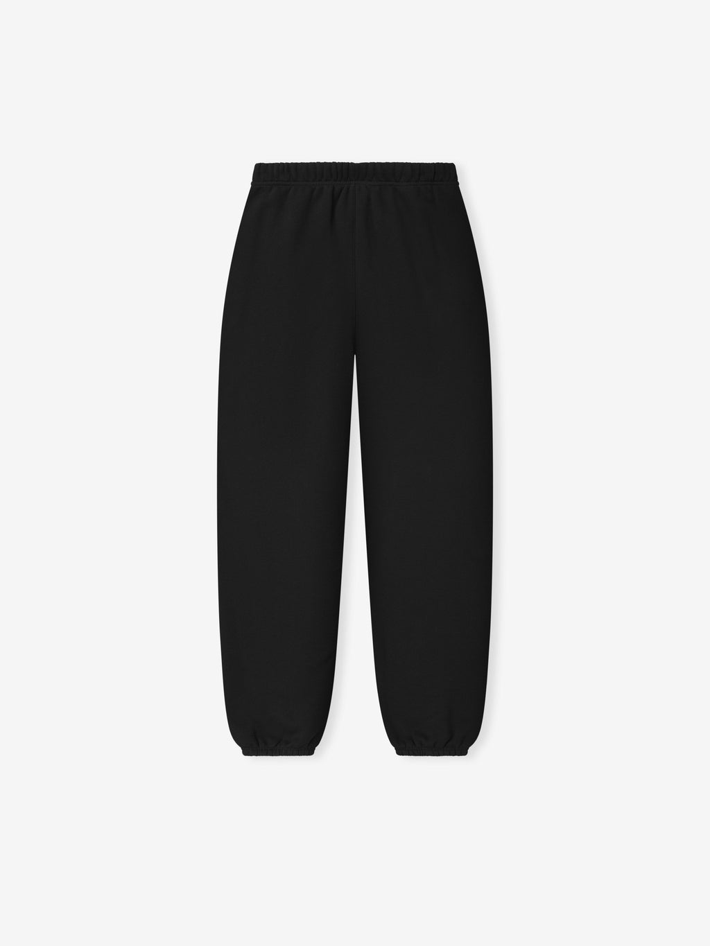 black women's relaxed fit core fleece sweatpants with elastic waistband and tapered leg with elastic cuffs