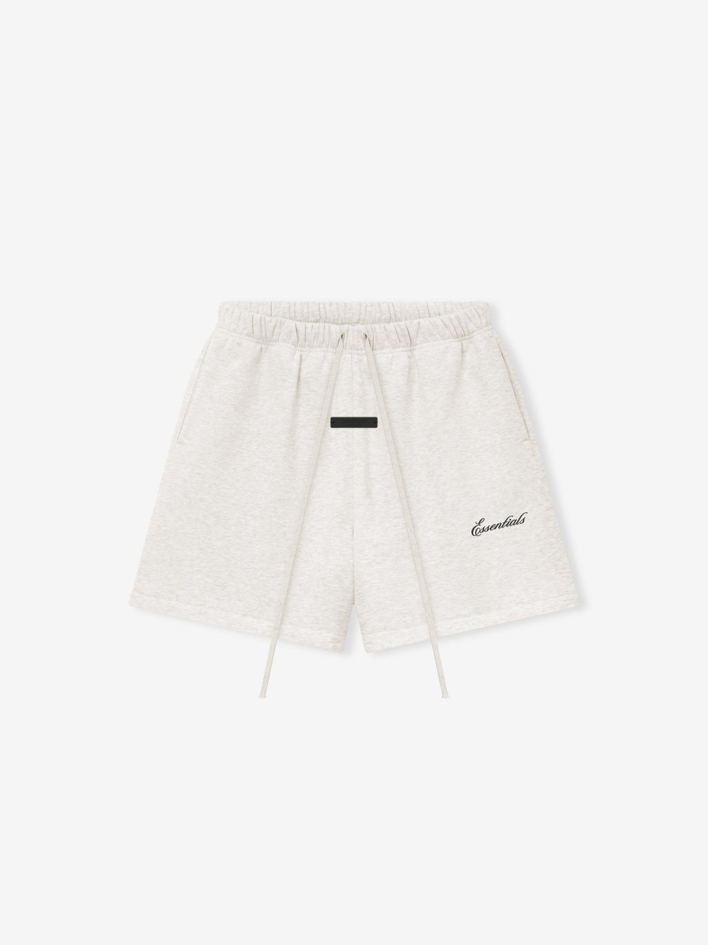 White shorts with a brand logo on a white background