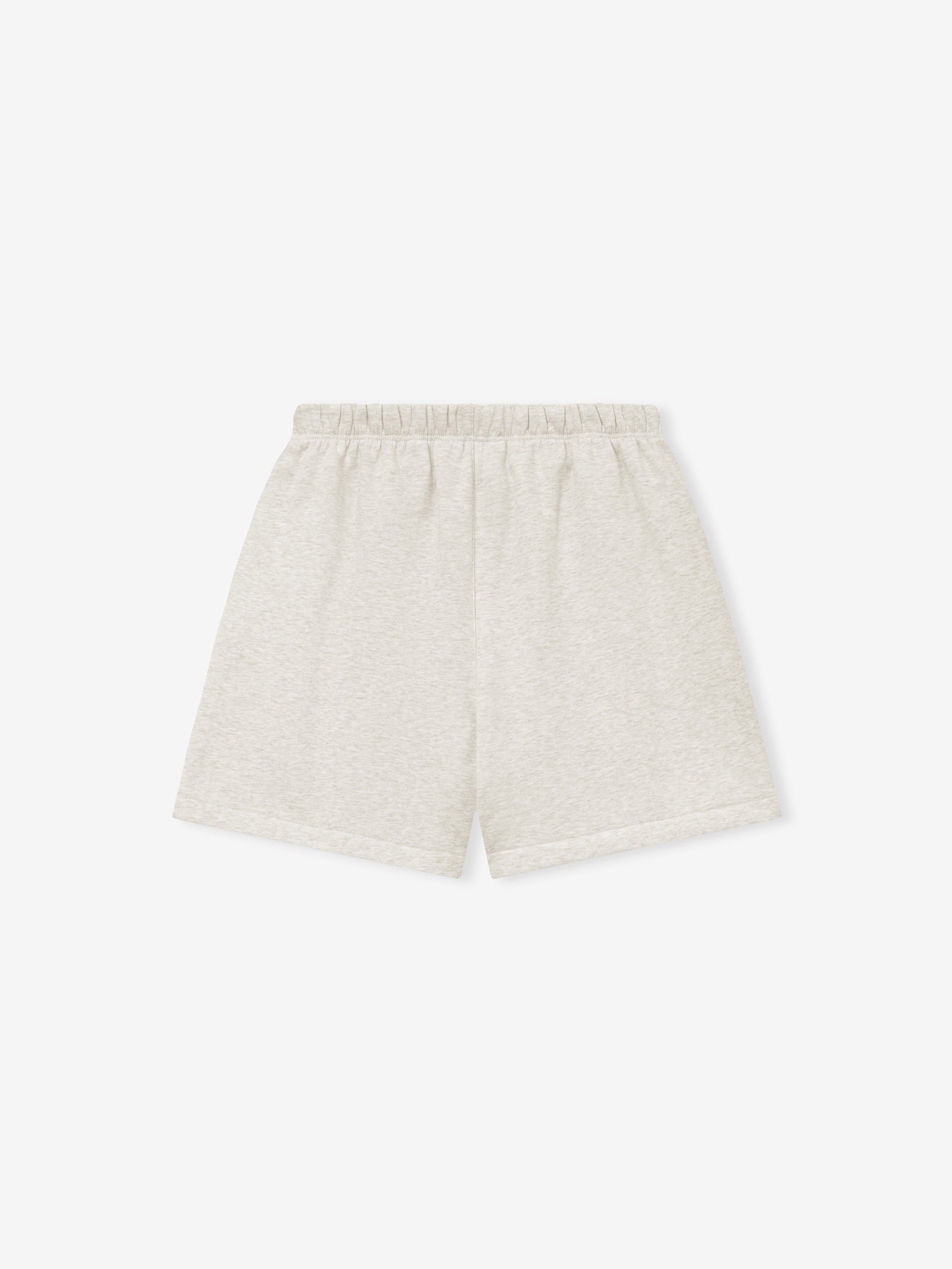 off-white heavyweight cotton fleece sweatshorts with elastic waistband and relaxed leg silhouette without visible logos
