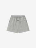 Gray shorts with drawstring on a white background