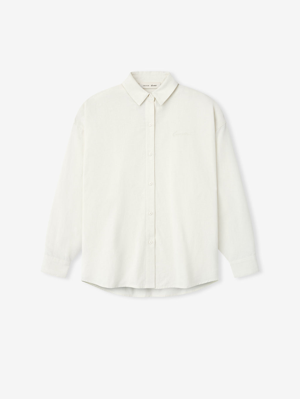 white womens lightweight cotton oxford button-up shirt with relaxed fit and classic collar