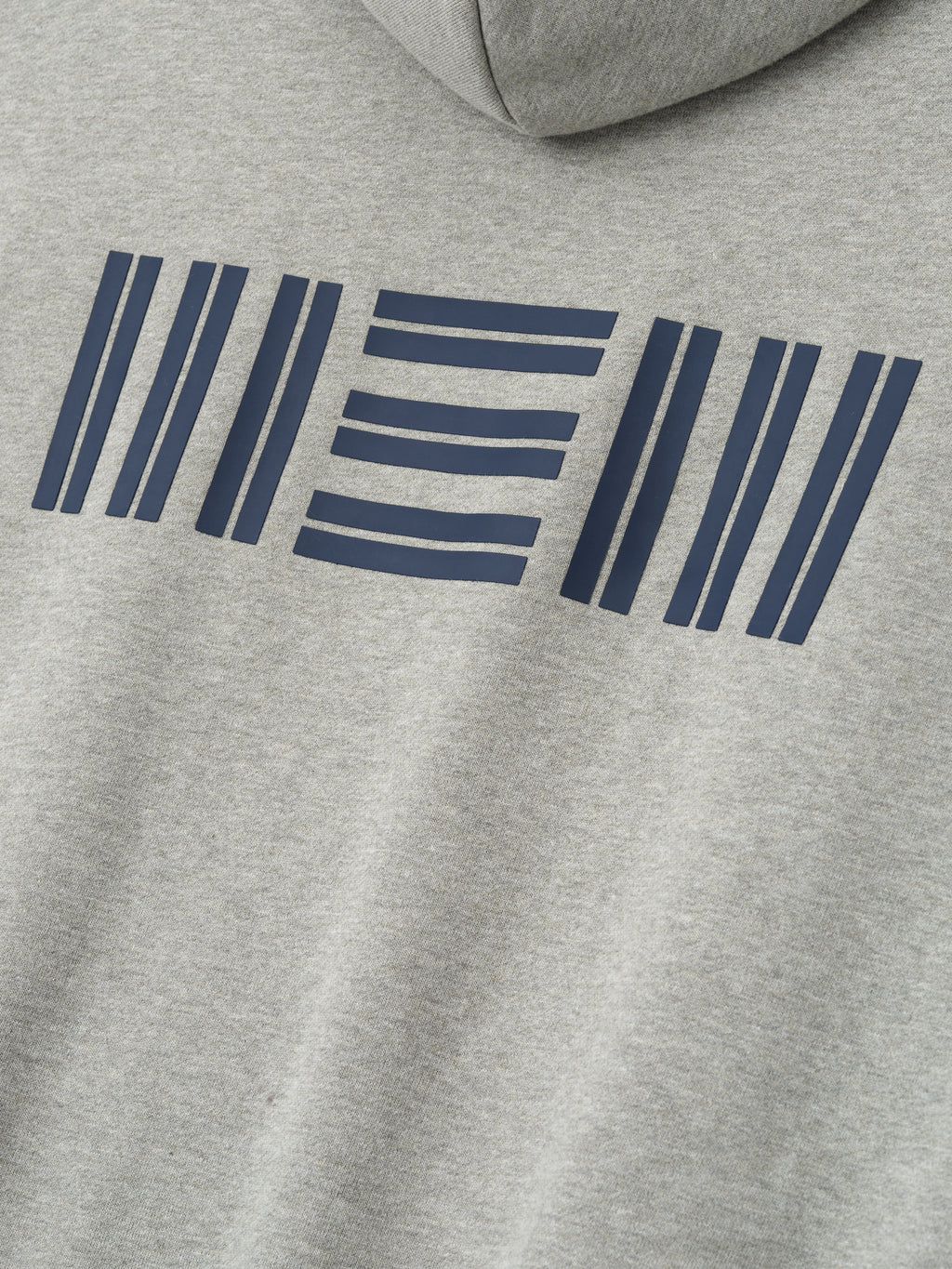 Close-up of concrete heather Memphis Grizzlies 90'S Hoodie showing unique navy blue graphic on back, gallery 0.