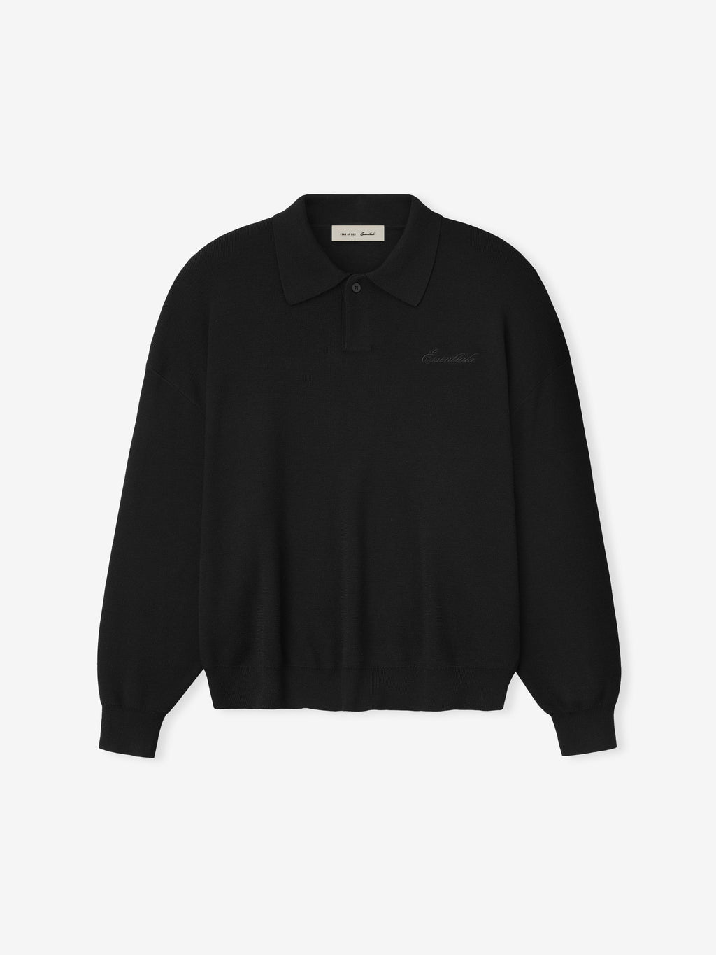 Black sweater with a collar on a white background