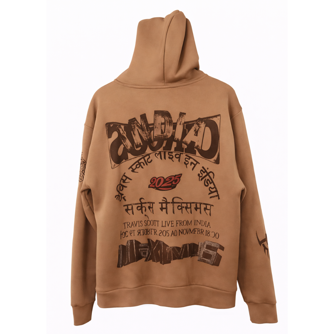 TRAVIS SCOTT UTOPIA CIRCUS MAXIMUS 2025 TOUR HOODIE	Brown