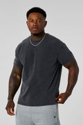 4148 - Elevated Essentials - Fitted Tee -Fitted cotton-elastane tee with slight stretch, breathable and versatile in colour Grey Wash.