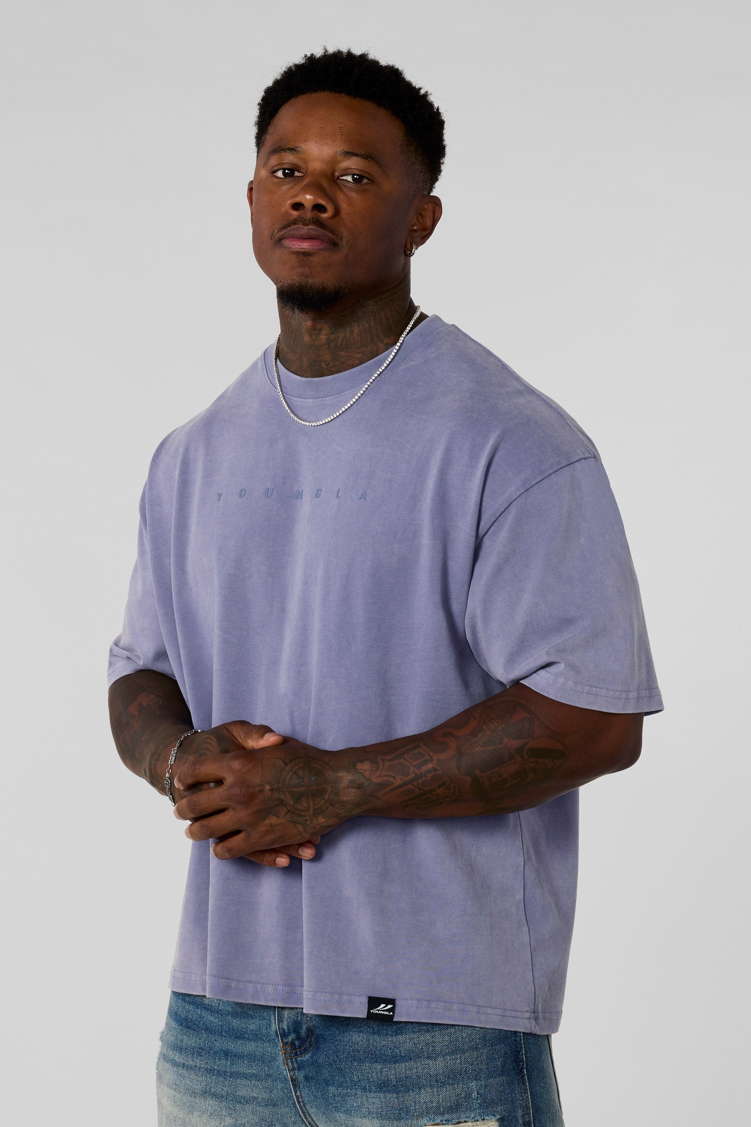 4219 - Summer Peached Tees— buttery-soft, durable, and laid-back fit, perfect for everyday layering and repeated wear in Lavender Wash