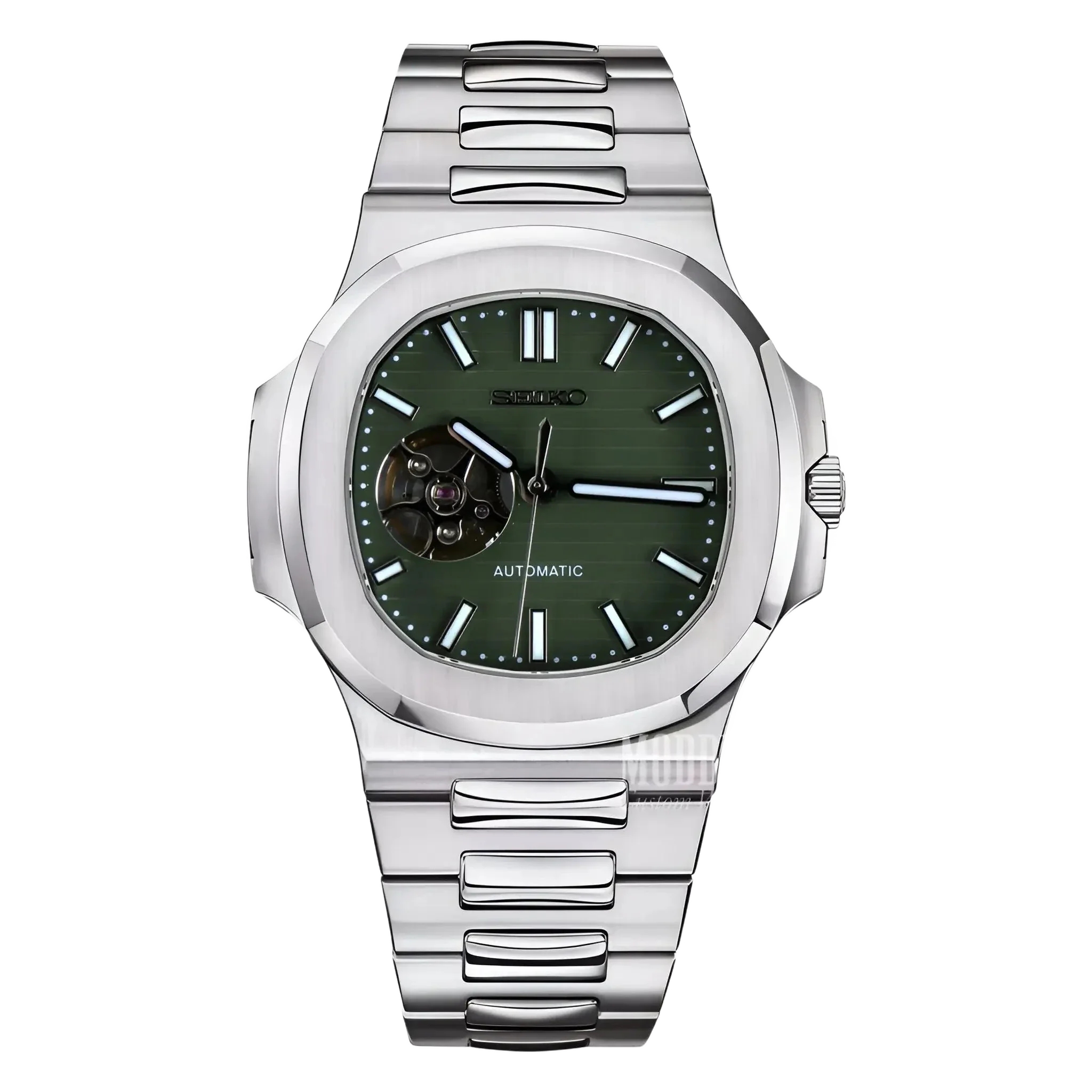 Seiko Mod Nautiko Olive Green Open Movement