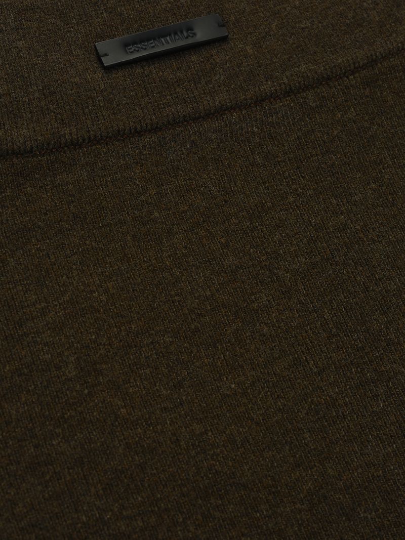 Close-up of dark brown ribbed fabric with black Essentials label on womens rib boy short, product image 5cK9vFbg.jpg gallery 0