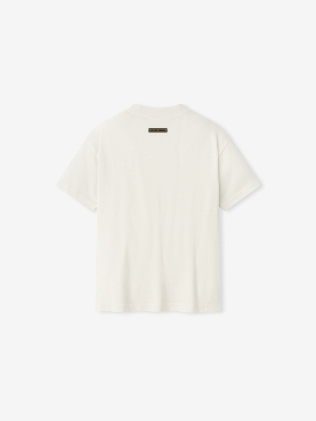 Back view of ivory Kids Embroidered Essential Tee featuring small rectangular label near neckline, gallery position 0, file 785HO251462K