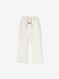 Oatmeal heather Kids Flare Sweatpants flat lay showing wide leg and beige drawstring detail, gallery position 0