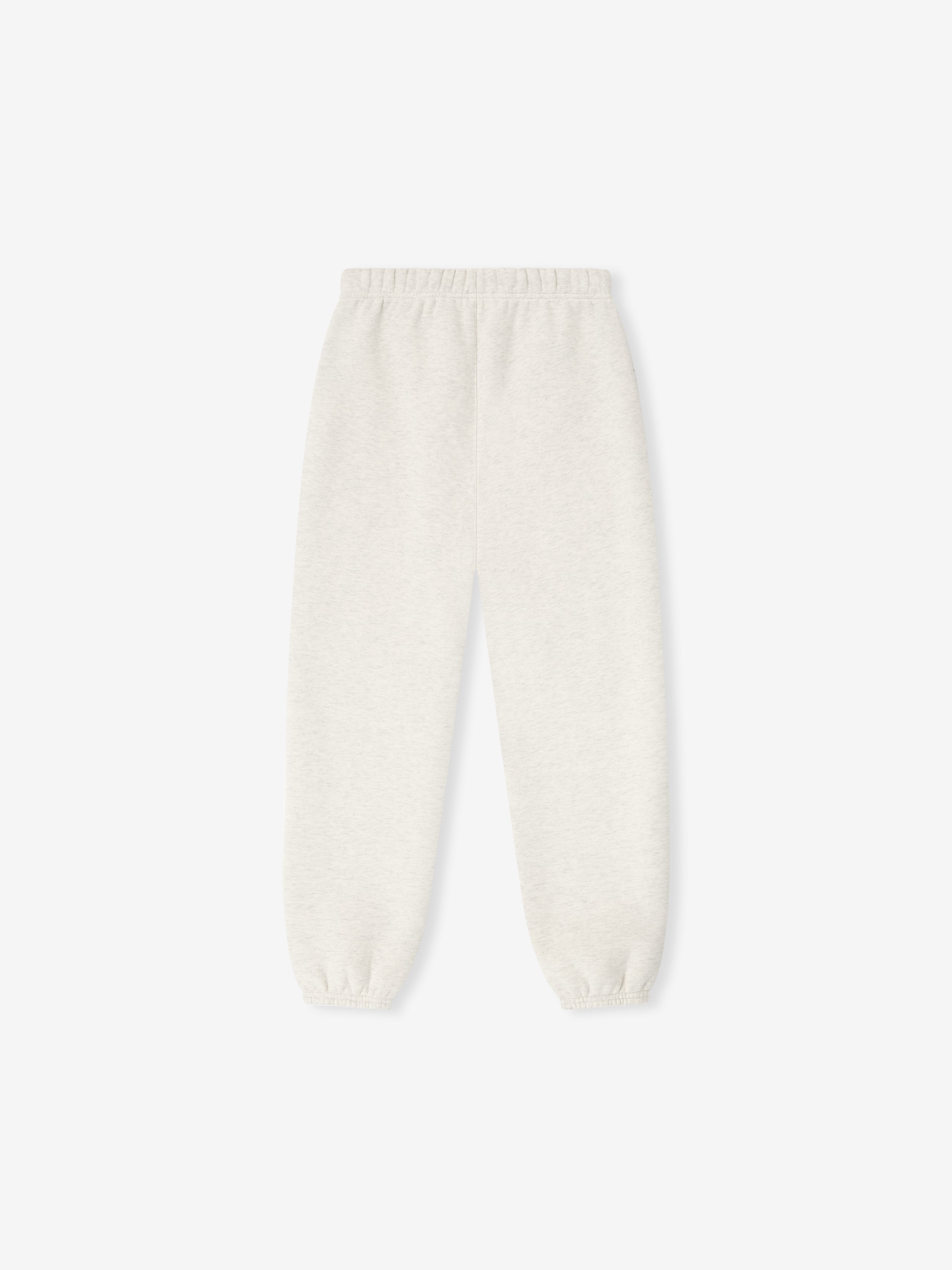 Oatmeal heather Kids Classic Sweatpant with elastic waistband and cuffs, flat lay showing full front, gallery position 0