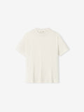 front view of kids classic fit short sleeve tee in soft off-white cotton blend jersey fabric