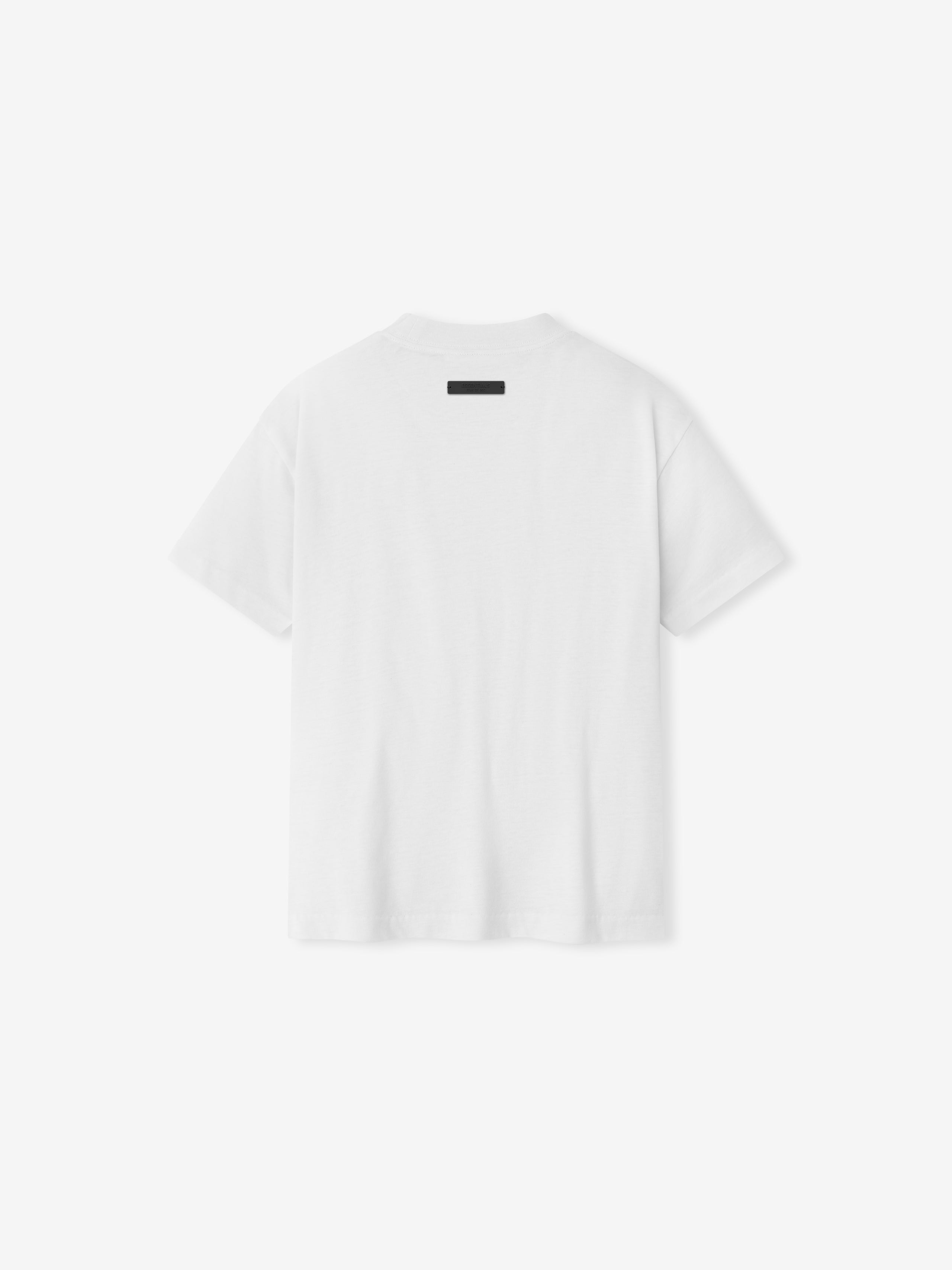 White t-shirt on a light gray background