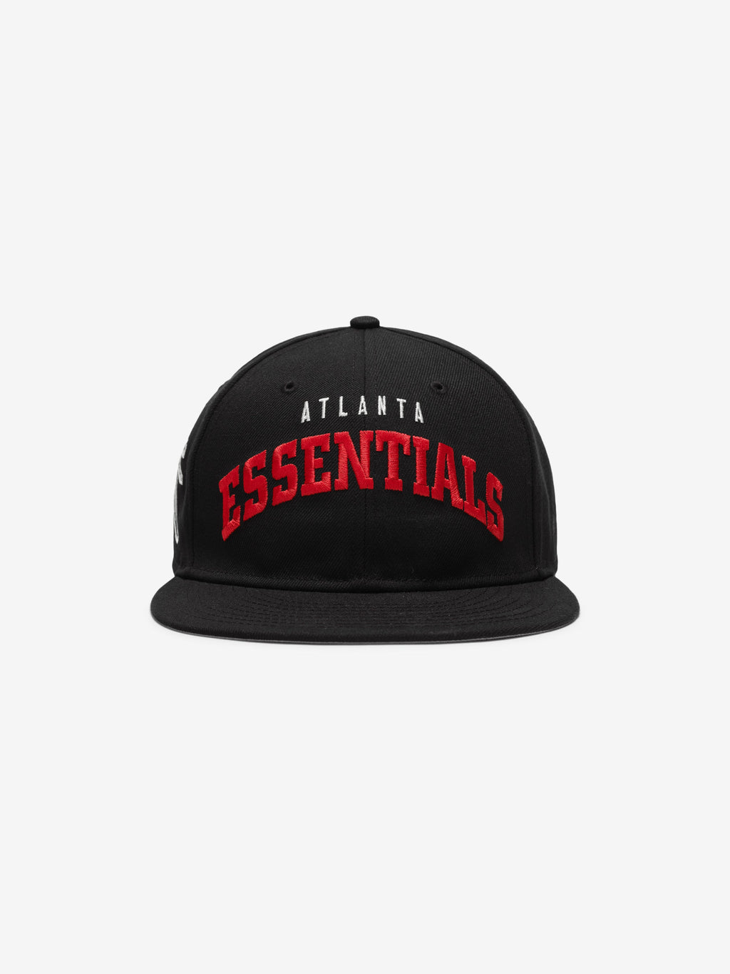 Front view of black Falcons 9Fifty RC Snapback featuring red Atlanta Essentials embroidery on crown panel, gallery image 0