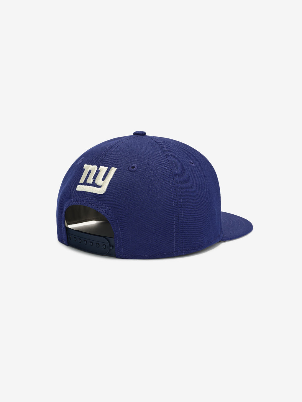 Rear view of blue Giants 9Fifty RC Snapback with embroidered white "ny" logo and adjustable snapback closure, gallery image 0