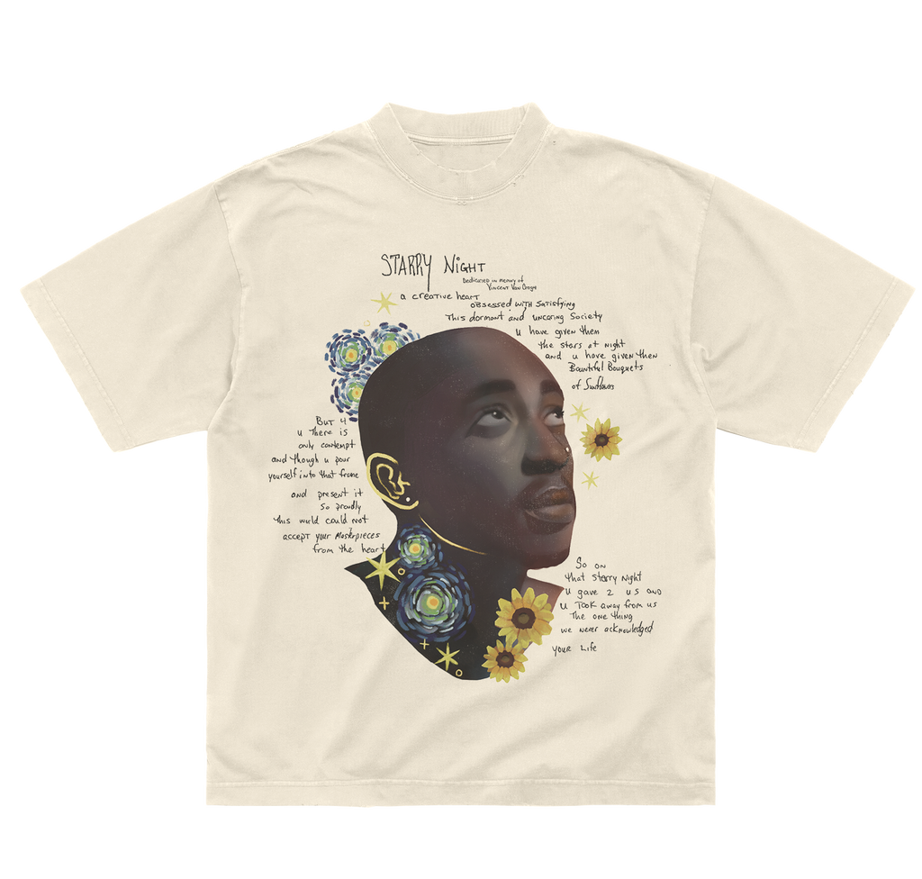 Starry Night Beige Tee Front