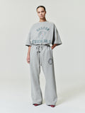 light grey heavy cotton jersey oversized tee with Boston Essentials and NBA basketball graphic at chest