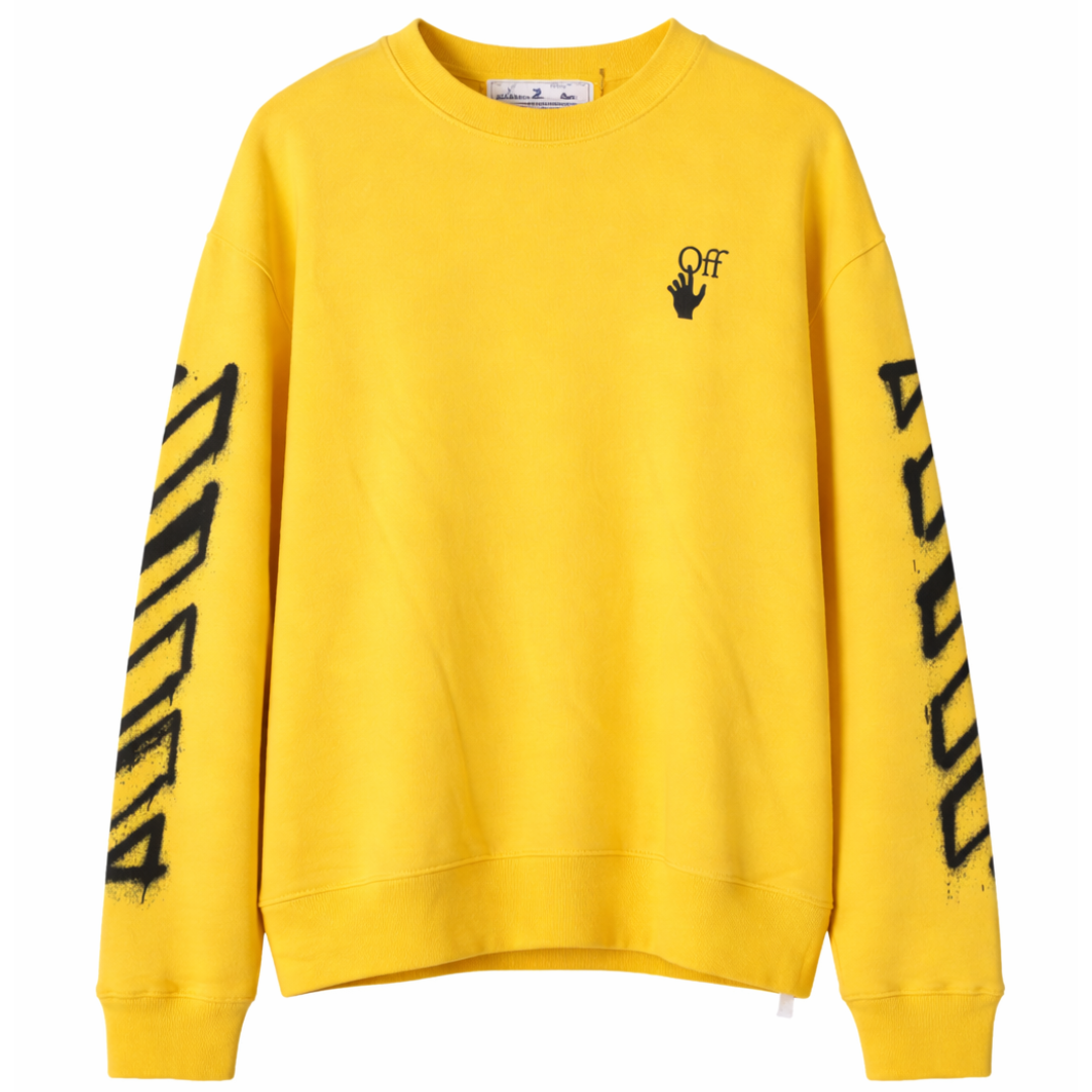 OFF WHITE SPRAY PAINTED SWEATSHIRT YELLOW