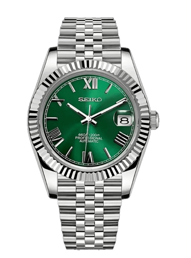 Seiko Mod Datejust Green Roman