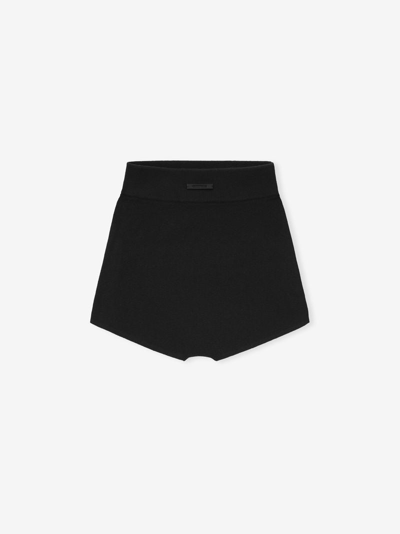 Flat lay of black womens ribbed boy short with wide waistband, product image UMLJkO0g.jpg gallery 0