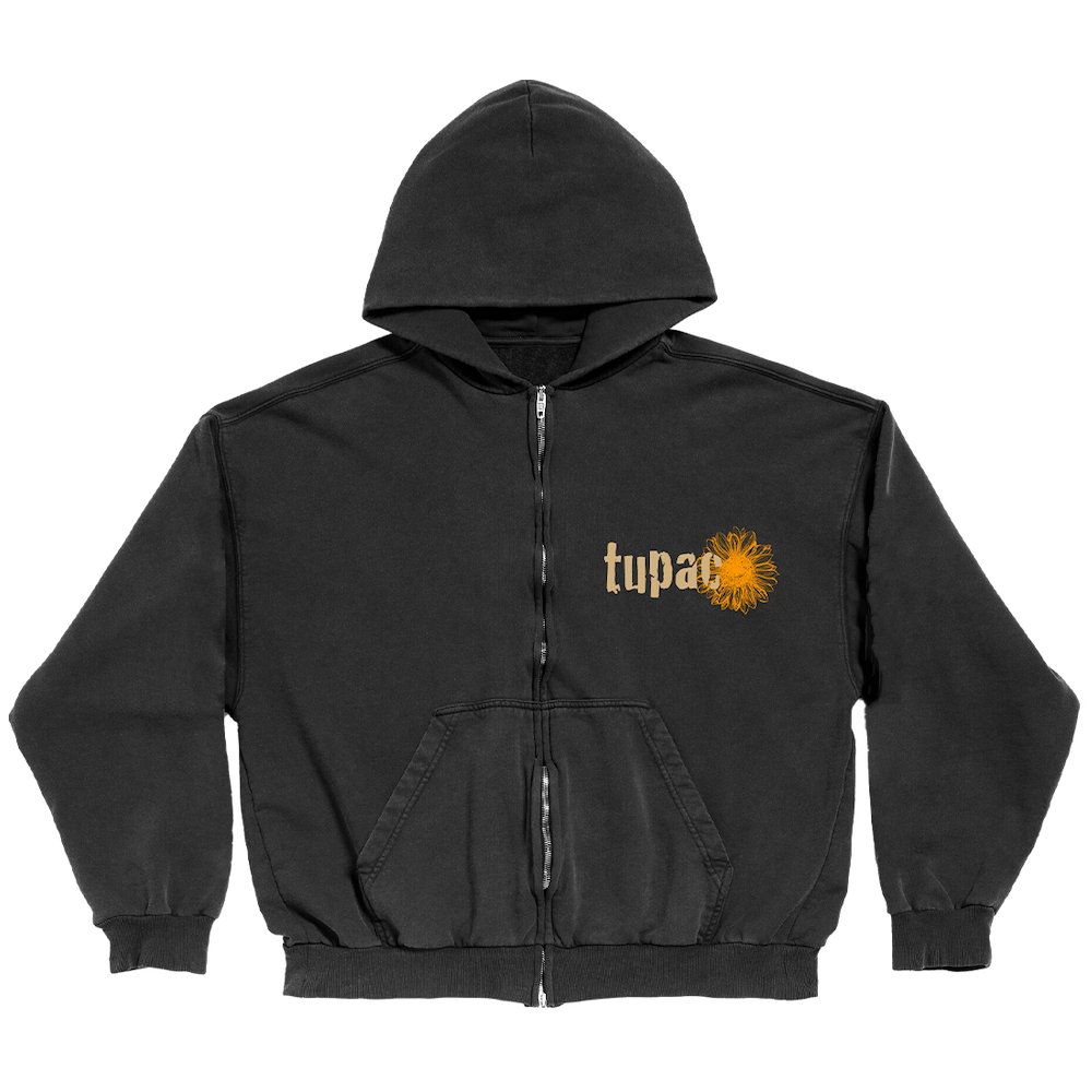 Sunflowers Vintage Wash Zip Hoodie Front
