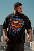 4044 - Superman Graphic Tees - soft 290 GSM cotton with a black washed finish, unique Superman graphics in multiple designs in The Painting.