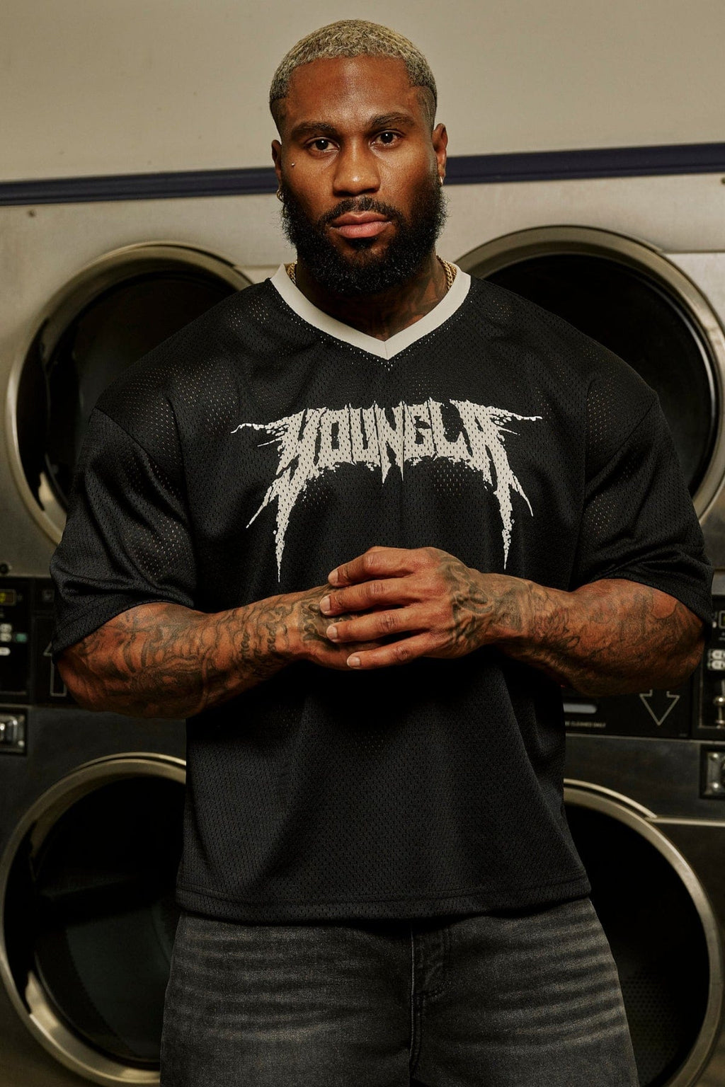 4249 - Venom Jerseys - lightweight 200 GSM polyester with a boxy fit, breathable comfort, and strong structure in Black.