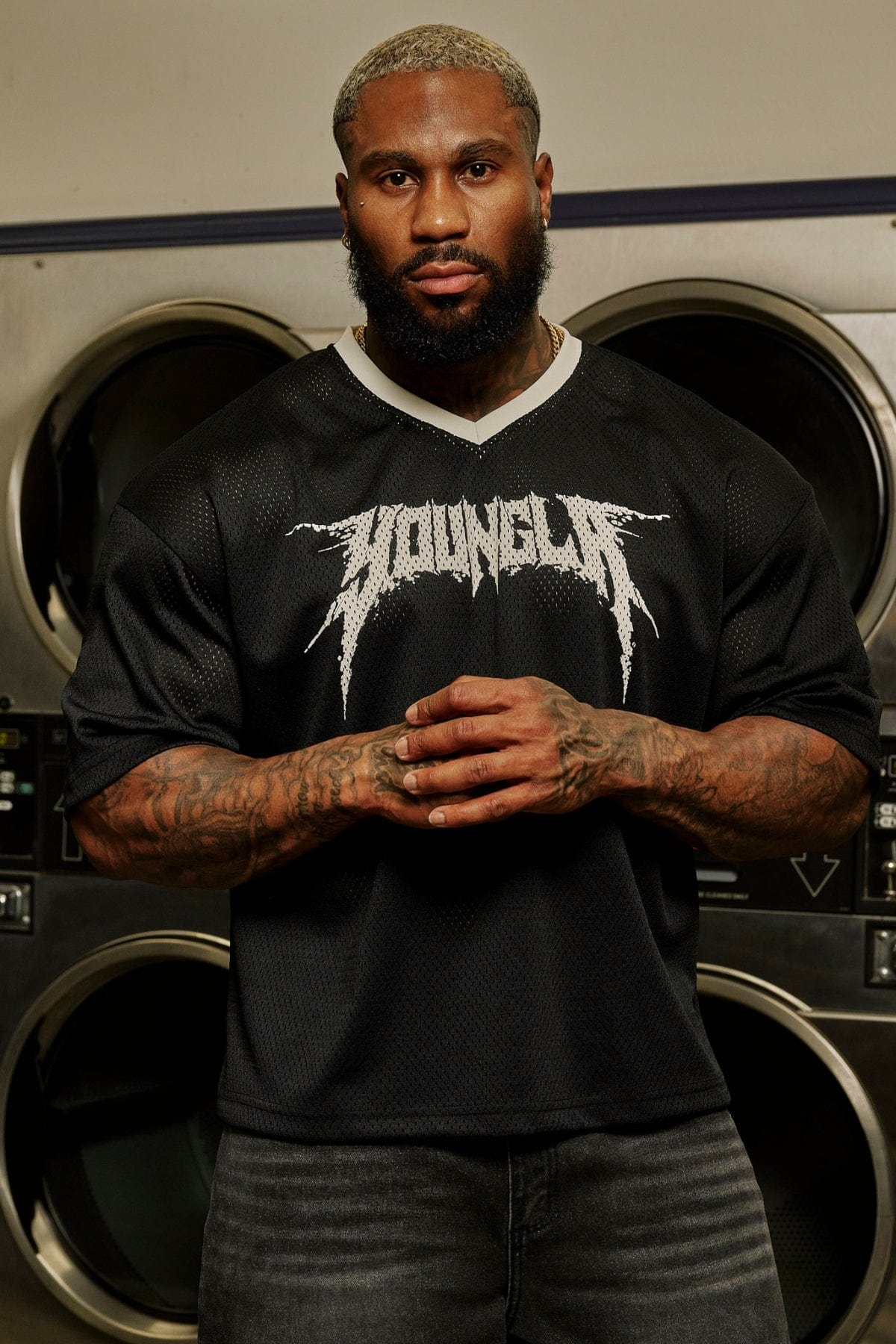 4249 - Venom Jerseys - lightweight 200 GSM polyester with a boxy fit, breathable comfort, and strong structure in Black.