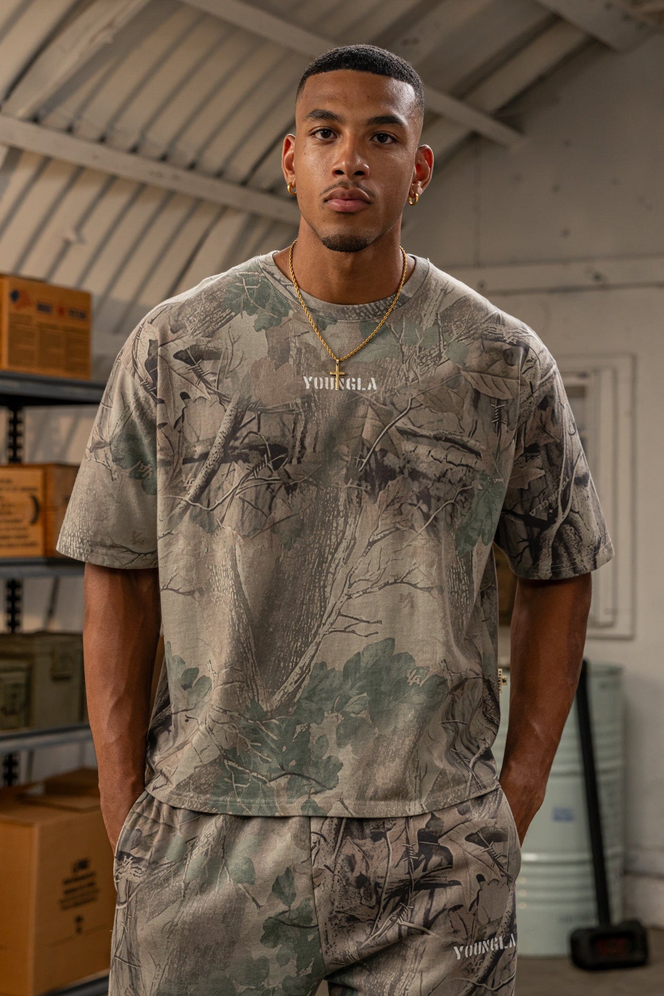 4084 - Tree Camo Collection - Tees— oversized, heavyweight terry tee offering a soft, durable feel and a bold, everyday wardrobe staple in Beige
