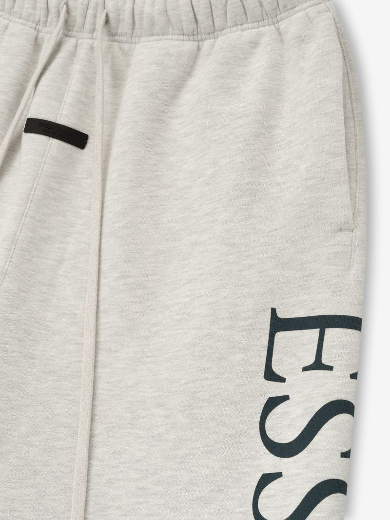 Close-up of light gray Howard University Lounge Sweatpant showing partial black ESS text and elastic waistband, file bMFwAy9Q.jpg gallery image 0