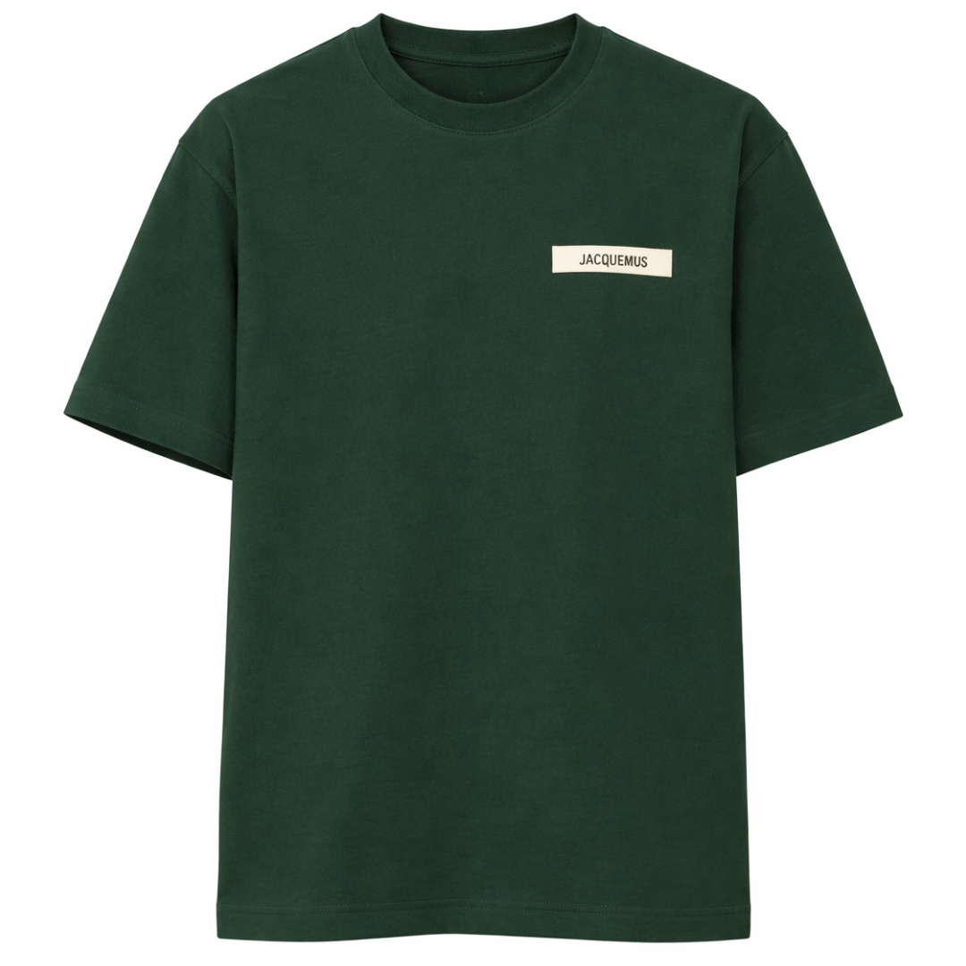 JACQUEMUS LOGO PRINTED GROS GRAIN Tee Dark Green