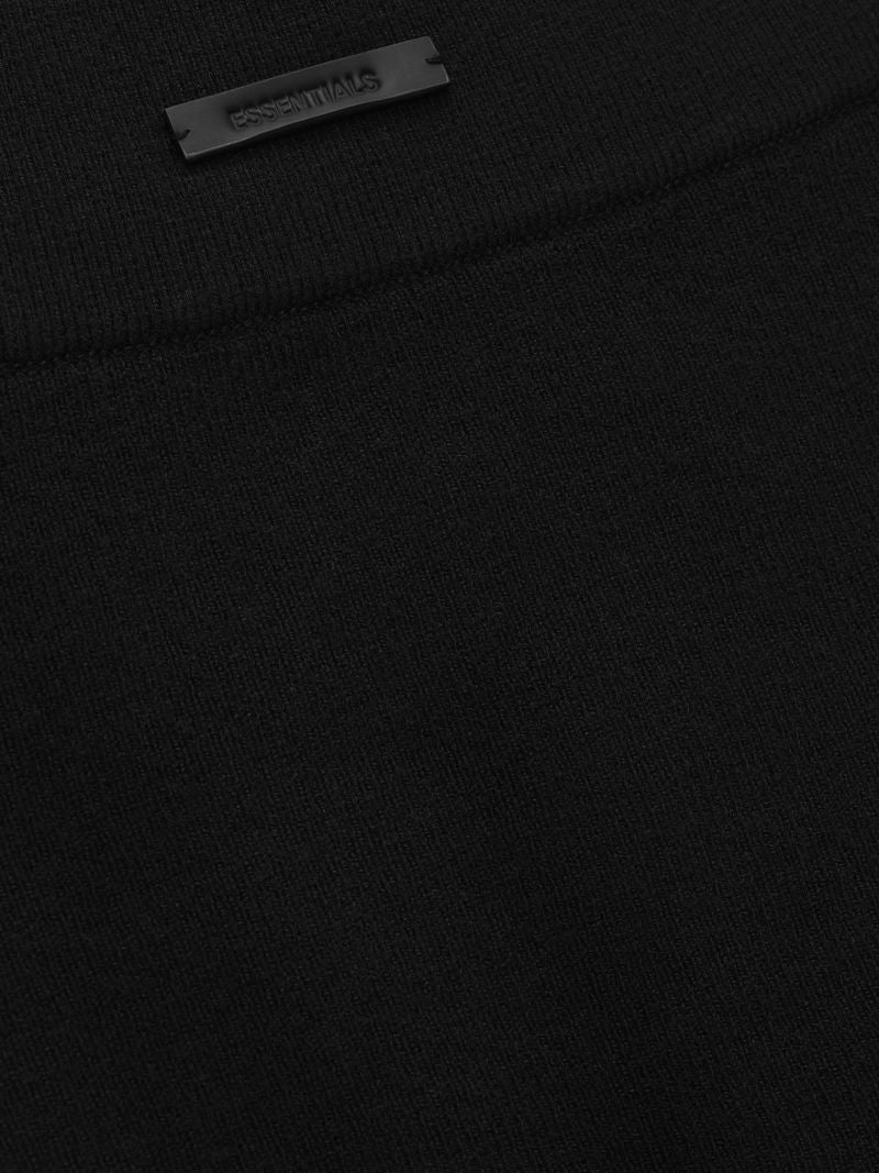 Close-up of black ribbed fabric and small Essentials label on waistband of womens rib boy short fT4AKr1w.jpg gallery 0