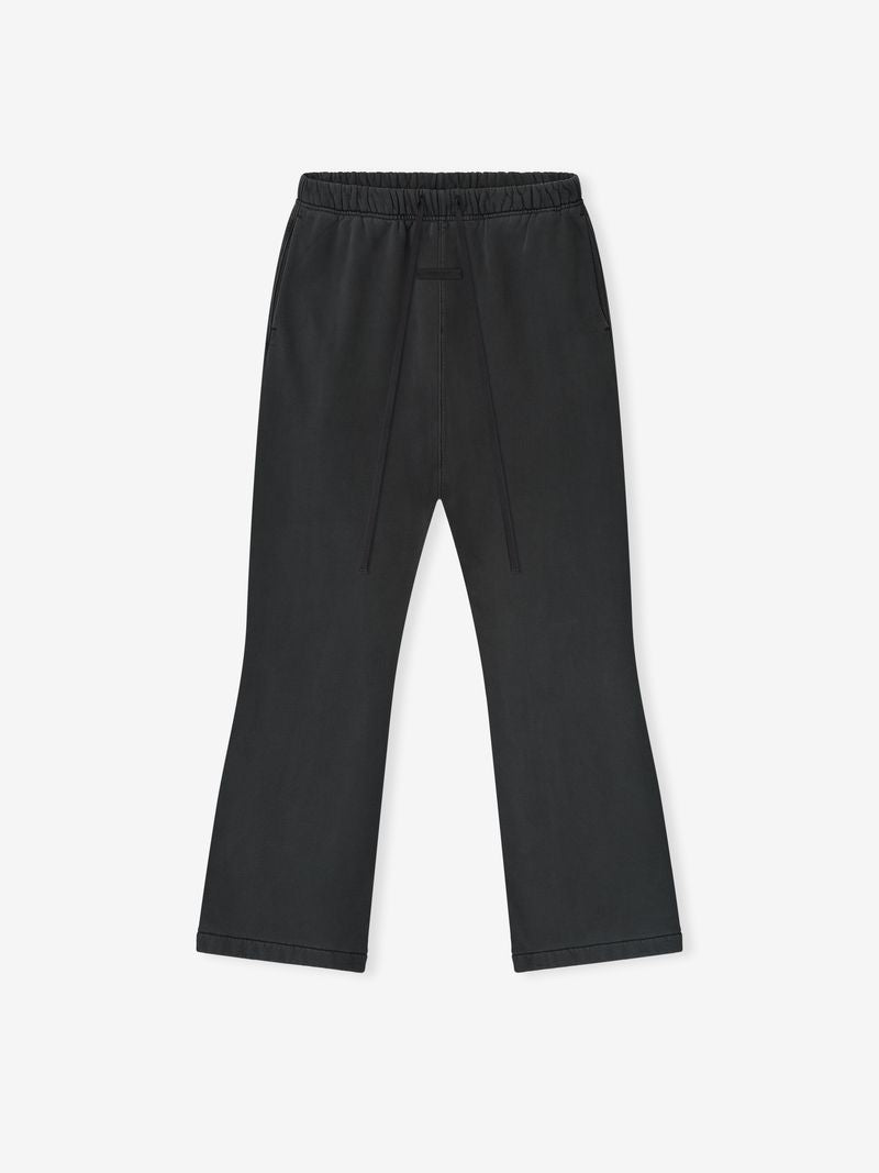 Flat lay of black Heavy Fleece Flare Sweatpant front view featuring elastic waistband and wide leg silhouette, file m2aCiR7w.jpg